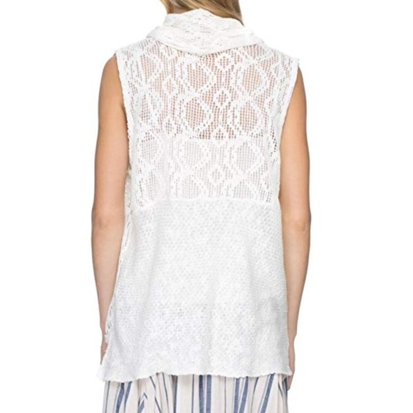 Free People Open Knit High-Low Cowl Neck Blouse - Picture 2 of 6